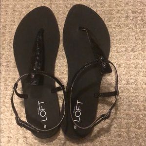 Loft T strap black  sandals
